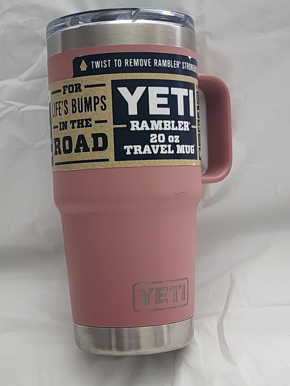 Yeti Rambler 20 oz Travel Mug Sandstone Pink